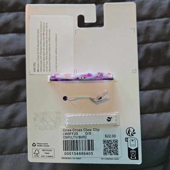 NWT Lululemon Criss Cross Claw Clip - Camellia Pink / Light Ivory / Blue Horizon - Picture 4 of 8